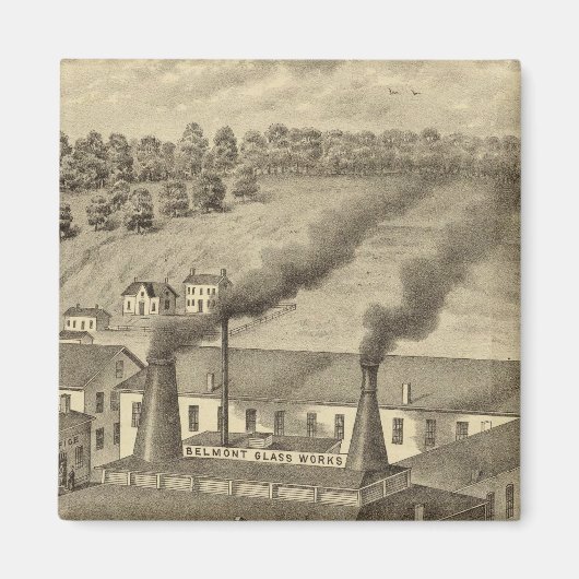 Aimant Belmont Glass Works, Bellaire, Ohio (Devant)