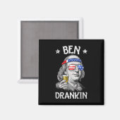 Aimant Ben Drankin 4 juillet Benjamin Franklin Men Amer (Recto/Verso)