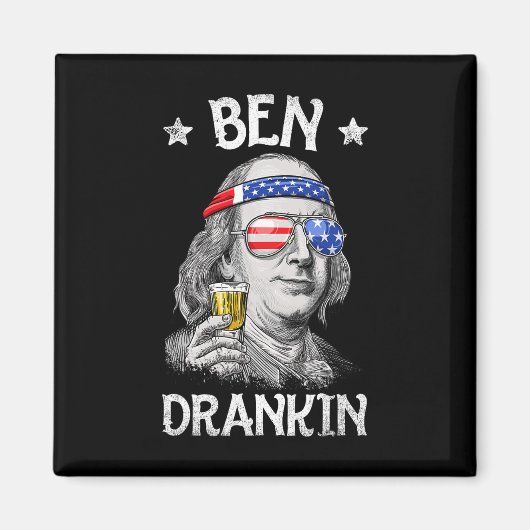 Aimant Ben Drankin 4 juillet Benjamin Franklin Men Amer (Devant)
