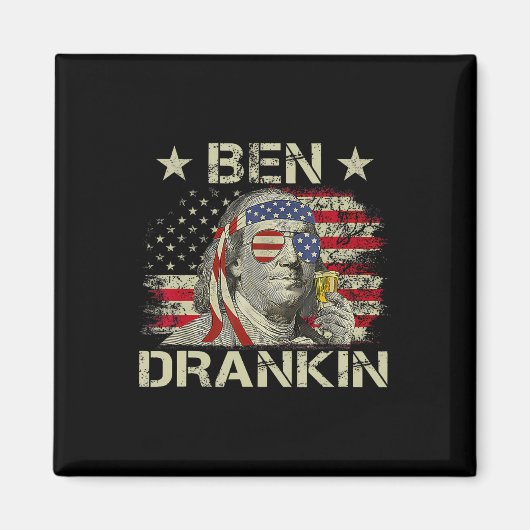 Aimant Ben Drankin Benjamin Franklin 4 juillet Drôle Dr. (Devant)