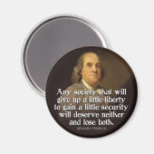 Aimant Ben Franklin : Toute société qui abandonnera un... (Recto/Verso)