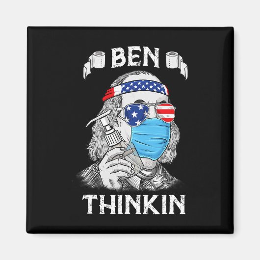 Aimant Ben Thinkin 4 juillet Fun Benjamin Franklin Part (Devant)