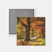 Aimant Bénédiction d'automne feuillage coloré (Recto/Verso)