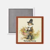 Aimant Bénédiction de Thanksgiving Pilgrim Boy (Recto/Verso)