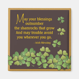 Aimant Bénédiction et Shamrocks irlandais