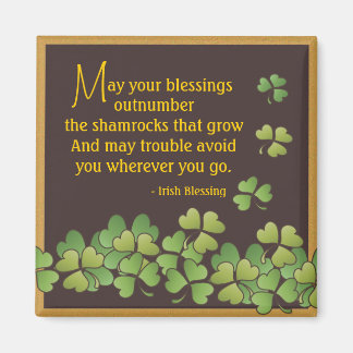 Aimant Bénédiction et Shamrocks irlandais