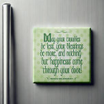 Aimant Bénédiction irlandaise<br><div class="desc">Irish Blessing Magnet - Présente une bénédiction irlandaise inspirante sur un aimant dans les polices celtiques. Avec un design vert et blanc gai et des shamrocks chanceux. La bénédiction dit : "Que vos ennuis soient moins, que vos bénédictions soient plus, et rien d'autre que le bonheur passe par votre porte...</div>
