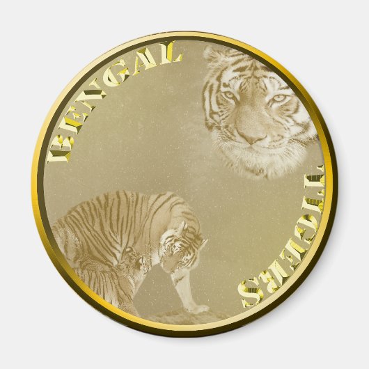 Aimant Bengals Tigers Gold Coin, (Devant)