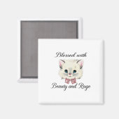 Aimant Béni De Beauté Et De Rage Joli Visage De Chat (Recto/Verso)