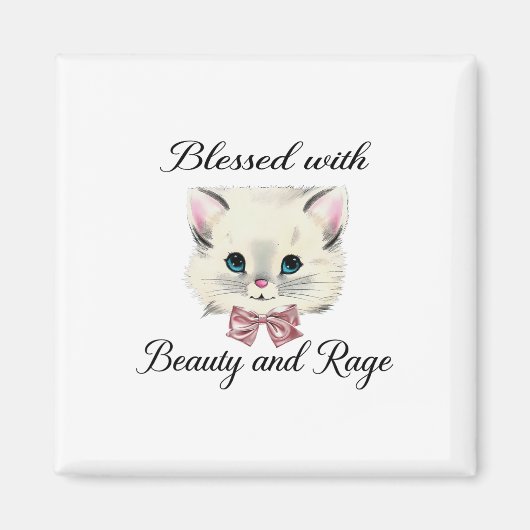 Aimant Béni De Beauté Et De Rage Joli Visage De Chat (Devant)
