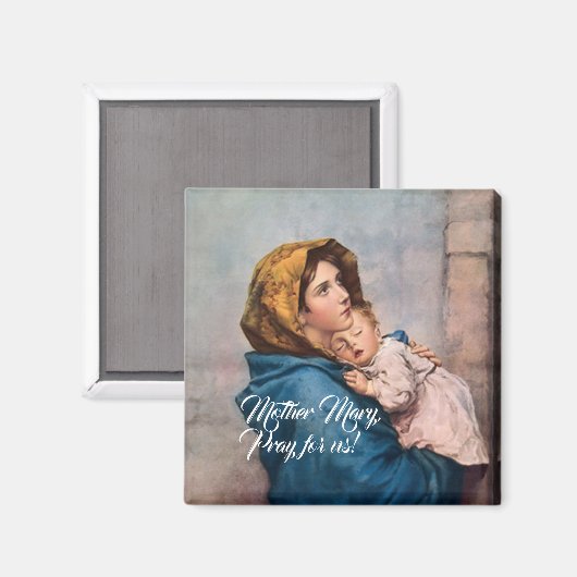 Aimant Béni Mère avec Bébé Jésus (Recto/Verso)