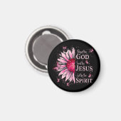 Aimant Béni Par Dieu - Aimé Par Jésus Tournesol Rose (Recto/Verso)