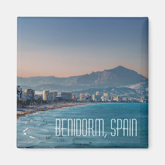 Aimant Benidorm, Espagne photo de la côte Carte postale (Devant)