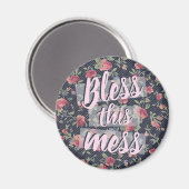 Aimant Bénir cette citation de mess Vintage Floral (Recto/Verso)
