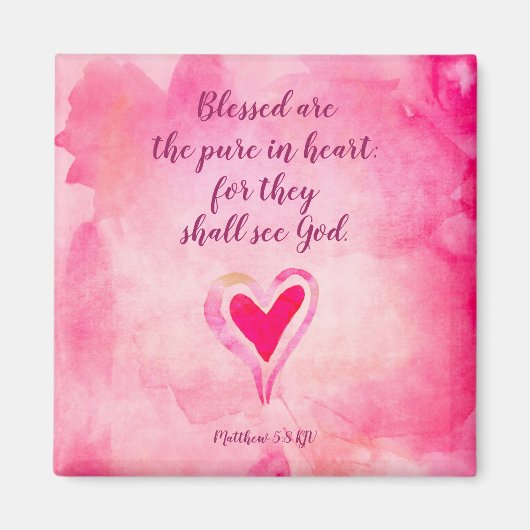 Aimant Bénis soient les purs dans le coeur - Matthieu 5:8 (Devant)