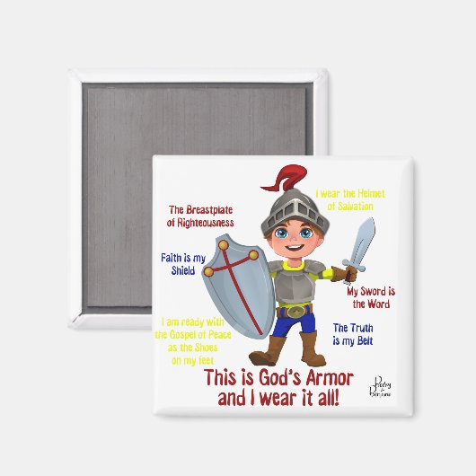 Aimant Benjamin être courageux - Armure de Dieu2 (Recto/Verso)