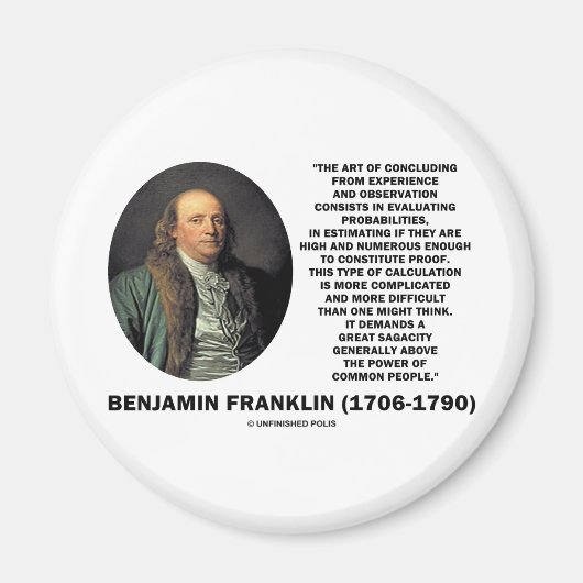 Aimant Benjamin Franklin Évaluation des probabilités Cita (Devant)
