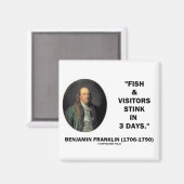Aimant Benjamin Franklin Fish & Visiteurs Puissent En 3 J (Recto/Verso)