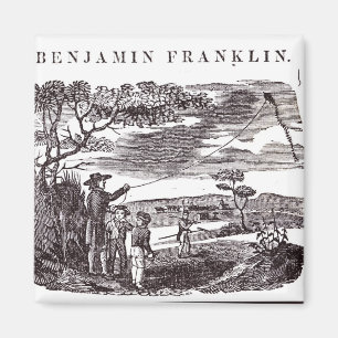 Aimant Benjamin Franklin mène son expérience de cerf-vola