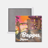 Aimant Beppu affiche de voyage japonaise (Recto/Verso)