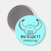 Aimant Bergen Norvège Viking Casquette (Recto/Verso)