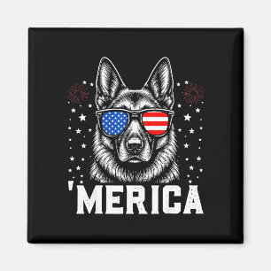 Aimant berger allemand 4 juillet merica drapeau usa