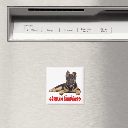 Aimant Berger Allemand Chien Chien Chien Chien Rouge Coeu (In Situ (Lave-vaisselle))