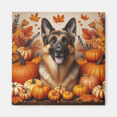 Aimant Berger allemand en cadre d'automne (Devant)