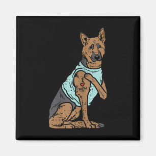 Aimant berger allemand I Love Maman Tattoo K9 Amoureux de