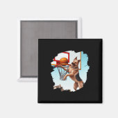 Aimant Berger Allemand Jouant Basketball Fun Chien Basket (Recto/Verso)