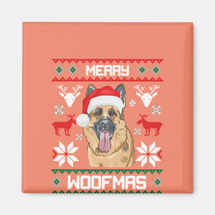 Aimant Berger allemand Merry Woofmas Sweatshirt Noël