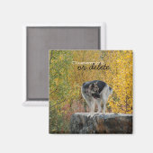 Aimant berger allemand sur un rocher; personnalisable (Recto/Verso)