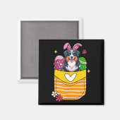 Aimant Berger Australien Bunny Oeufs De Chocolat De Pâque (Recto/Verso)