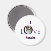 Aimant Berger australien I Love (Recto/Verso)