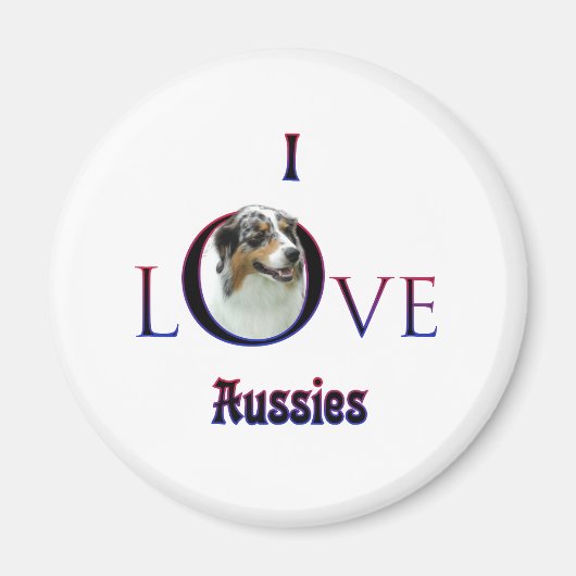 Aimant Berger australien I Love (Devant)