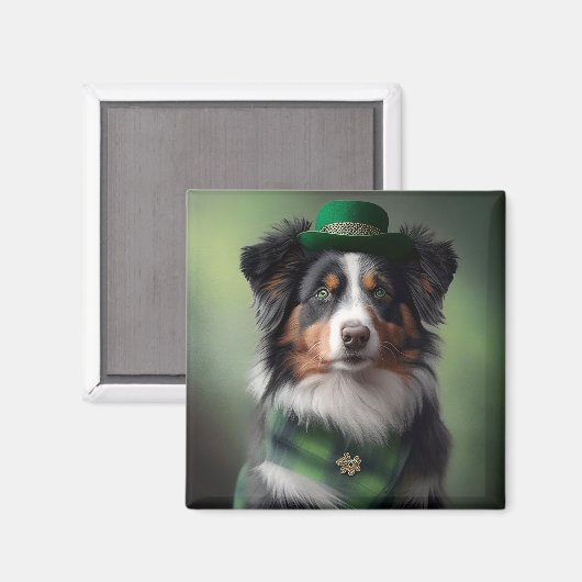 Aimant berger australien saint patrick (Recto/Verso)