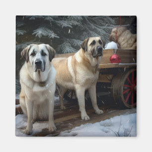 Aimant Berger d'Anatolie Traîneau de Neige Décor de Noël