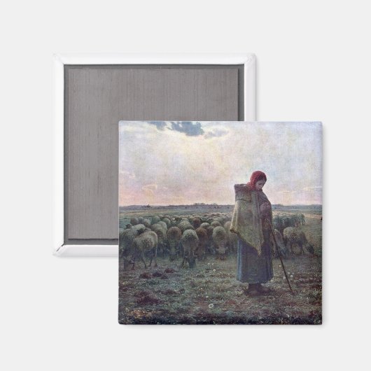 Aimant Bergère avec son troupeau, Jean-François Millet (Recto/Verso)