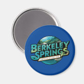 Aimant Berkeley Springs Illustration Logo de voyage (Recto/Verso)