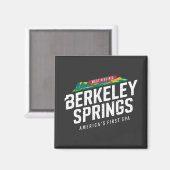 Aimant Berkeley Springs West Virginia Travel Art Logo (Recto/Verso)