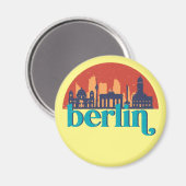 Aimant Berlin Allemagne City Skyline Retro Cityscape Art (Recto/Verso)