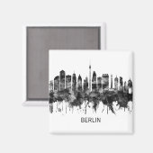 Aimant Berlin Allemagne Skyline BW (Recto/Verso)