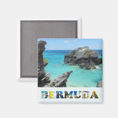 Aimant Bermudes Blue Ocean Rocky Beach Travel Photo (Recto/Verso)