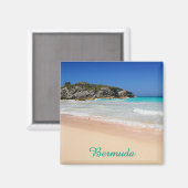 Aimant Bermudes Tropical Rose Sand BeachTravel Photo (Recto/Verso)