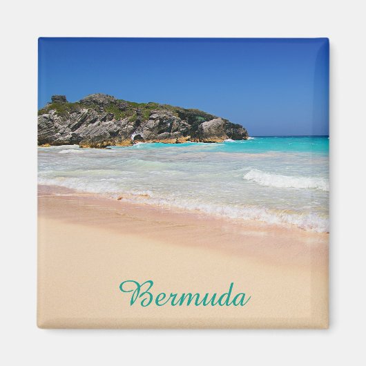 Aimant Bermudes Tropical Rose Sand BeachTravel Photo (Devant)