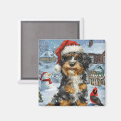 Aimant Bernedoodle Chien Winter Wonderland Noël (Recto/Verso)