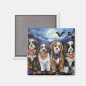 Aimant Bernedoodle Halloween Épouvantable (Recto/Verso)