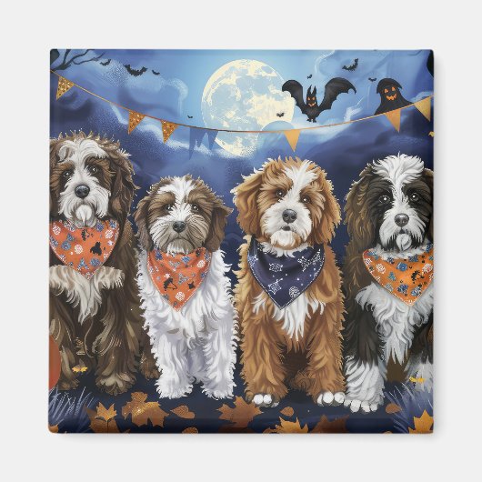 Aimant Bernedoodle Halloween Épouvantable (Devant)