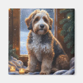 Aimant bernedoodle With Christmas Lights Holiday (Devant)