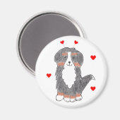 Aimant Bernese Mountain Dog Valentine Oars (Recto/Verso)